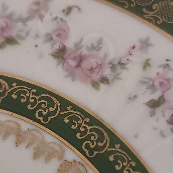 Antique Wheelock ? Limoges ?Hand Painted Porcelain 7.5” Plate Gold Rim - Picture 10 of 10